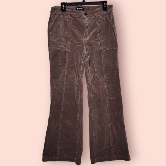 Flamingo Brown Corduroy Wide-Leg Pants bohochic 70s retro Y2K dark academia - Picture 1 of 11